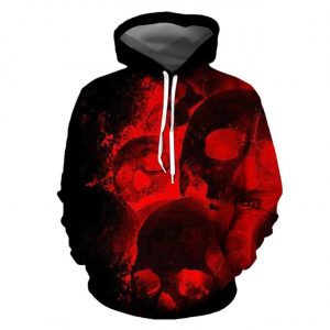 Halloween Red Skull 3D Printed Hoodie/Zipper Hoodie