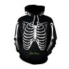 Halloween Skeleton Print 3D Printed Hoodie/Zipper Hoodie
