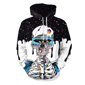 Halloween Skull And Skeleton 3D Printed Hoodie/Zipper Hoodie