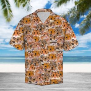 Hamster Hawaiian Shirt Summer Button Up