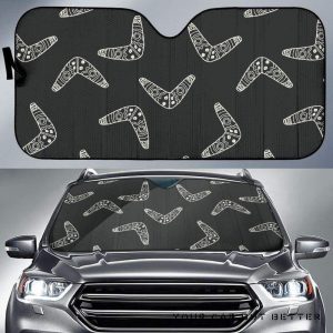 Hand Drawn Boomerang Australian Aboriginal Ornament Car Auto Sun Shade