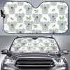 Hand Drawn Koala Leaves Pattern Car Auto Sun Shade