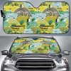 Hand Drawn Windmill Pattern Car Auto Sun Shade