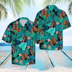 Hanoverian Green Tropical Hawaiian Shirt Summer Button Up
