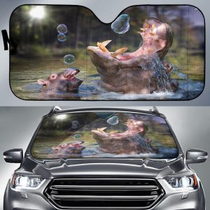 Happy Hippo Car Auto Sun Shade