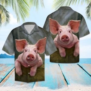 Happy Pig Hawaiian Shirt Summer Button Up