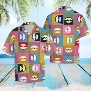 Happy Sloth Hawaiian Shirt Summer Button Up