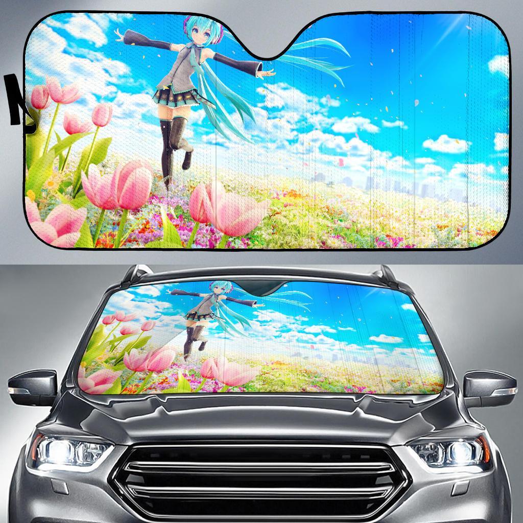 Hatsune Miku Flowers Tulips Anime Car Auto Sun Shade Hatsune Miku Flowers Tulips Anime Car Auto Sun Shade