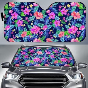 Hawaii Exotic Flowers Car Auto Sun Shade