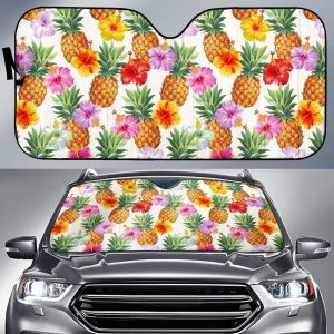 Hawaii Hibiscus Pineapple Car Auto Sun Shade
