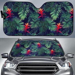 Hawaiian Palm Leaves Car Auto Sun Shade