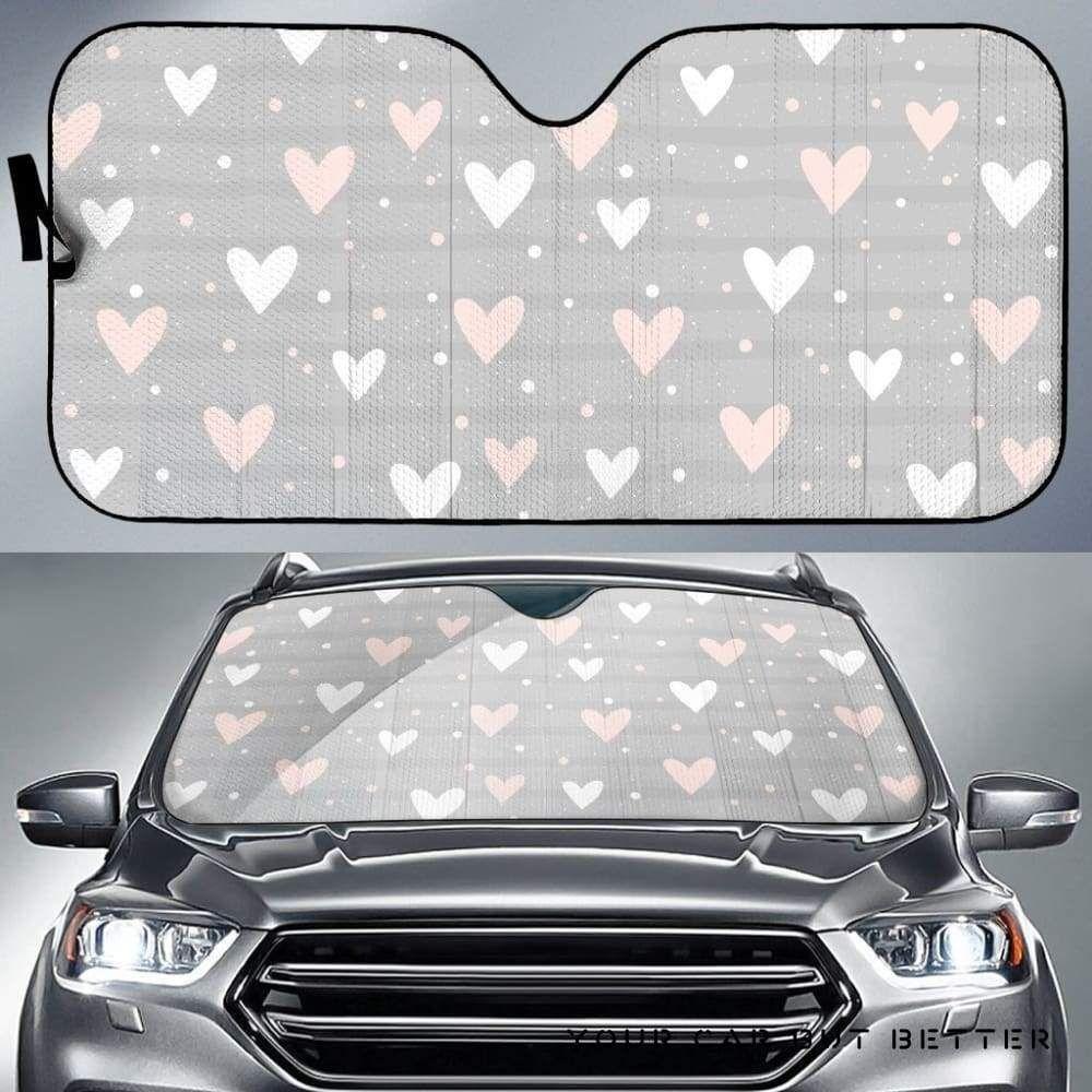 Heart Pattern Gray Car Auto Sun Shade Heart Pattern Gray Car Auto Sun Shade