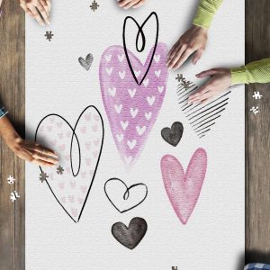 Hearts Valentines Day Icons Jigsaw Puzzle Set