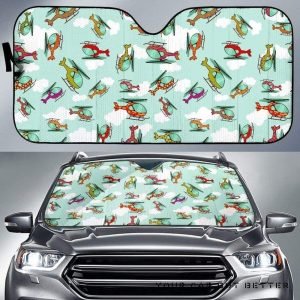 Helicopter Pattern Car Auto Sun Shade