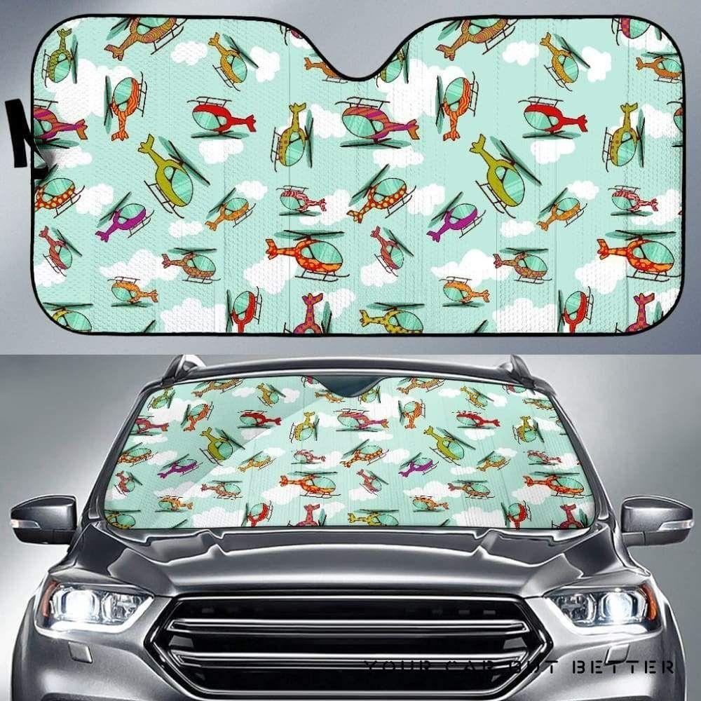 Helicopter Pattern Car Auto Sun Shade Helicopter Pattern Car Auto Sun Shade