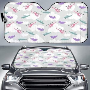 Helicopter Plane Pattern Car Auto Sun Shade