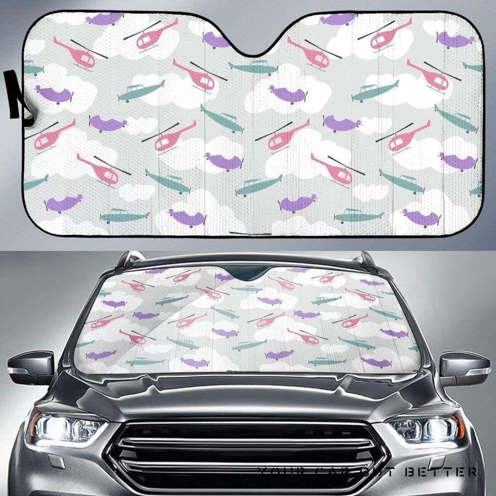 Helicopter Plane Pattern Car Auto Sun Shade Helicopter Plane Pattern Car Auto Sun Shade