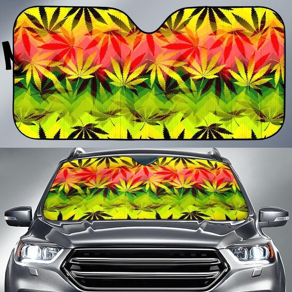 Hemp Leaf Reggae Car Auto Sun Shade Hemp Leaf Reggae Car Auto Sun Shade