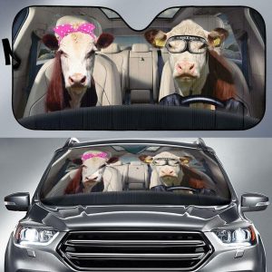 Hereford Cattle Driver Car Auto Sun Shade
