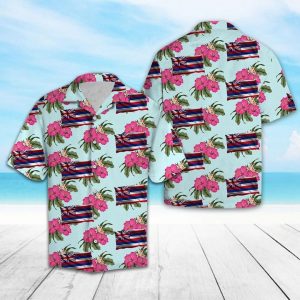 Hibiscus Flower Hawaiian Shirt Summer Button Up