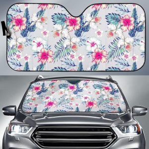 Hibiscus Orchids Hawaii Car Auto Sun Shade