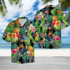 Hiding Zebra Hawaiian Shirt Summer Button Up