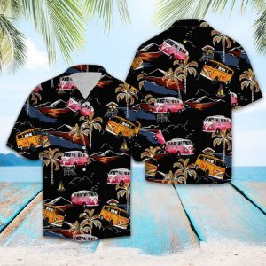 Hippie Car Hawaiian Shirt Summer Button Up