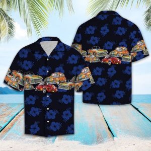 Hippie Car Hawaiian Shirt Summer Button Up