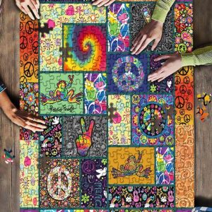 Hippie, Colorful Jigsaw Puzzle Set