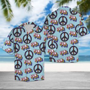 Hippie Fun Summer Hawaiian Shirt Summer Button Up