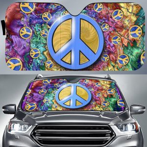 Hippie Peace 2 Car Auto Sun Shade