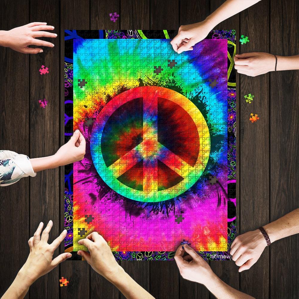 Hippie Peace And Love Jigsaw Puzzle Set Hippie Peace And Love Jigsaw Puzzle Set