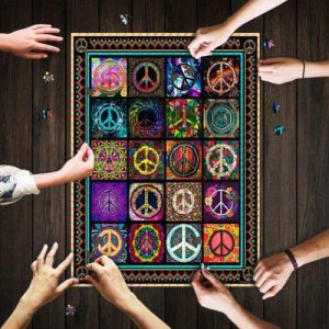 Hippie Peace Sign Symbol Jigsaw Puzzle Set