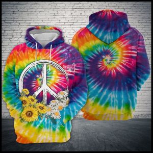 Hippie Tie Dye 3D Printed Hoodie/Zipper Hoodie