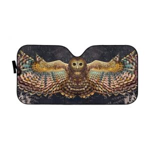 Hippielvis Presleye Owl Car Auto Sun Shade