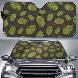 Hop Pattern Black Car Auto Sun Shade