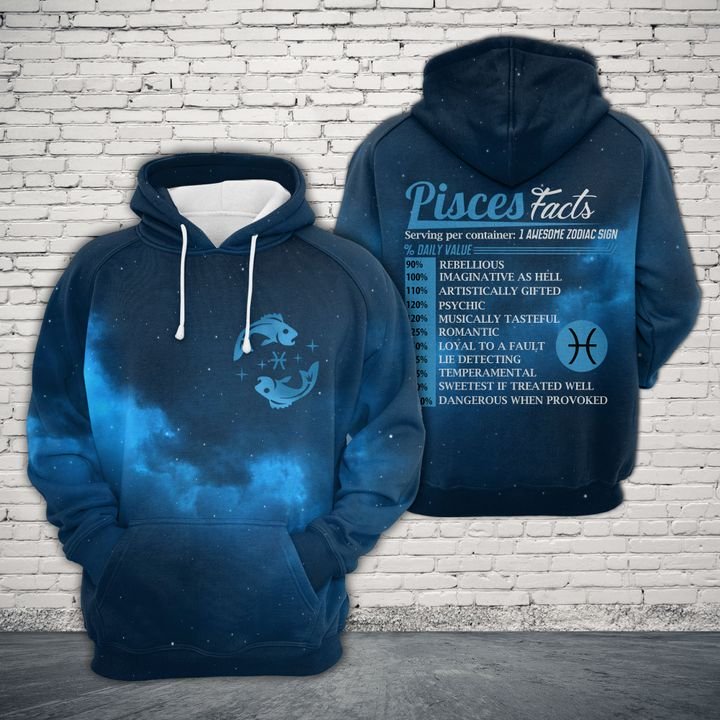 Horoscope Pisces Facts 3D Printed Hoodie/Zipper Hoodie Horoscope Pisces Facts 3D Printed Hoodie/Zipper Hoodie