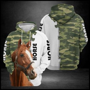 Horse Camo Pattern 3D Printed Hoodie/Zipper Hoodie