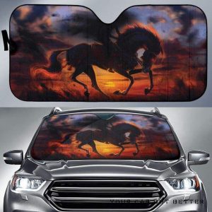 Horse Evil Sunset Car Auto Sun Shade