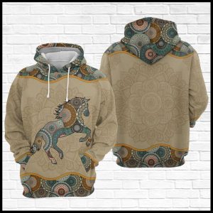 Horse Mandala 3D Printed Hoodie/Zipper Hoodie