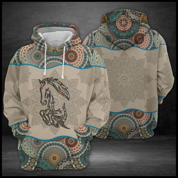 Horse Mandala 3D Printed Hoodie/Zipper Hoodie