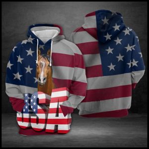 Horse Us Flag 3D Printed Hoodie/Zipper Hoodie