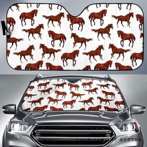 Horses Running Pattern Car Auto Sun Shade