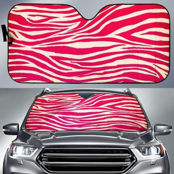 Hot Pink Zebra Car Auto Sun Shade