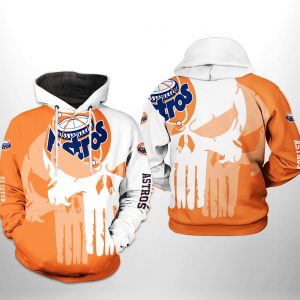 Houston Astros MLB Team Skull 3D Printed Hoodie/Zipper Hoodie