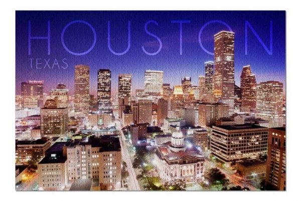 Houston At Night Jigsaw Puzzle Set
