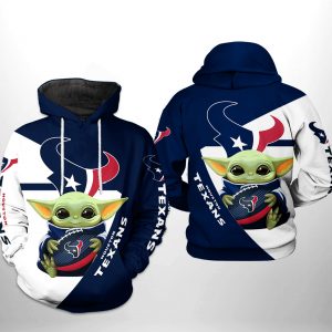 Houston Texans NFL Baby Yoda Team 3D Printed Hoodie/Zipper Hoodie