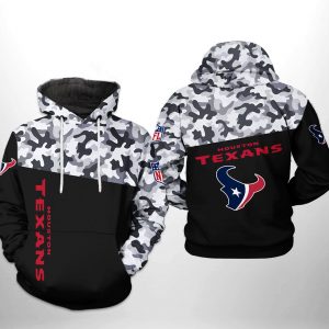 Houston Texans NFL Camo Veteran Team 3D Printed Hoodie/Zipper Hoodie