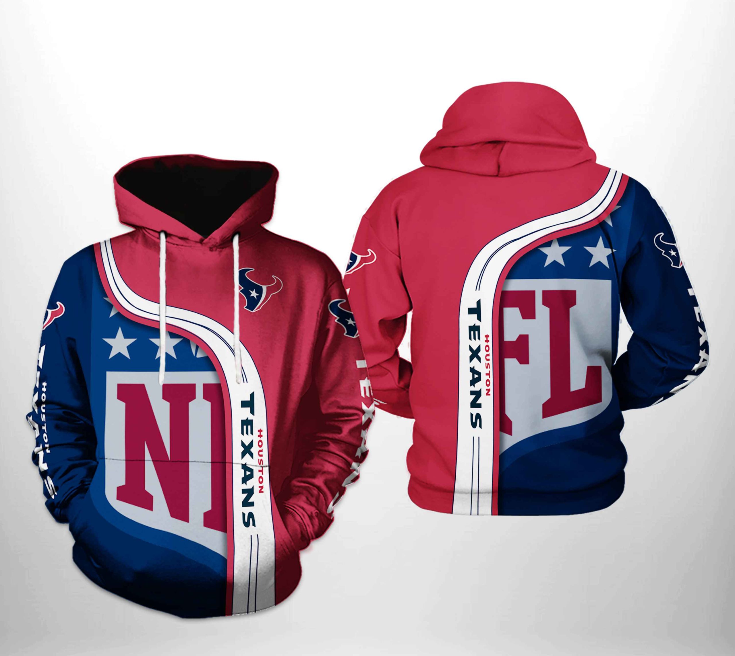 Houston Texans NFL Team 3D Printed Hoodie/Zipper Hoodie Houston Texans NFL Team 3D Printed Hoodie/Zipper Hoodie