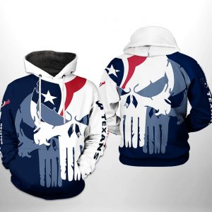 Houston Texans NFL Team Skull 3D Printed Hoodie/Zipper Hoodie